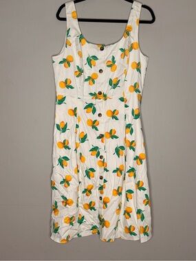 White Midi Sundress Fruit Print
